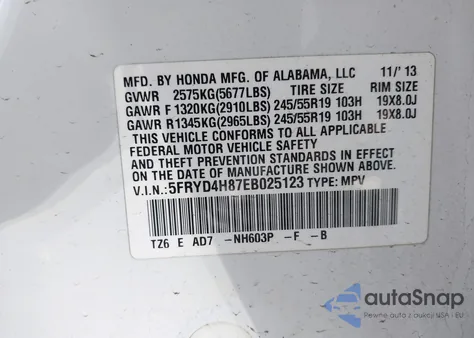 2014 Acura Mdx Advance Pkg W/Entertainment Pkg из США, поврежденный, VIN 5FRYD4H87EB025123